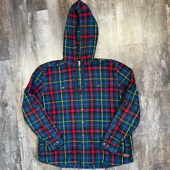 Vintage L.L. Bean Plaid Hoodie - Picture 1 of 11